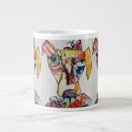 Hund mit vielen Farben Jumbo-Tasse