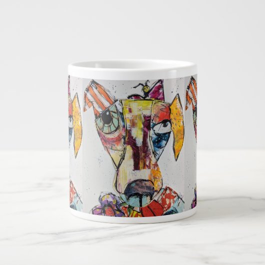 Hund mit vielen Farben Jumbo-Tasse (Vorderseite)