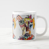 Hund mit vielen Farben Jumbo-Tasse (Rechts)