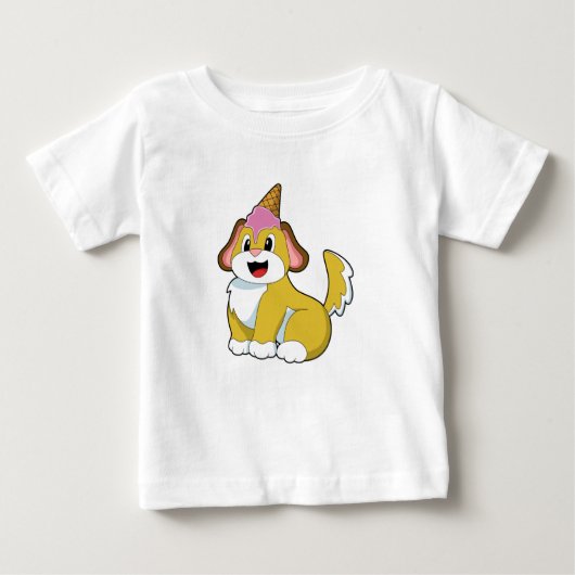 Hund mit Waffeleis Baby T-shirt (Vorderseite)