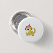 Hund mit Waffeleis Button (Vorne & Hinten)