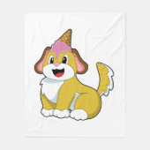 Hund mit Waffeleis Fleecedecke (Vorderseite)