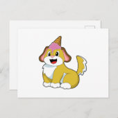 Hund mit Waffeleis Postkarte (Vorne/Hinten)