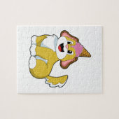 Hund mit Waffeleis Puzzle (Horizontal)