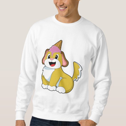 Hund mit Waffeleis Sweatshirt (Vorderseite)
