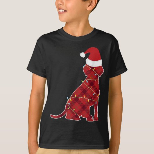 Hund mit Weihnachtsbeleuchtung für Männer Xmas Hun T-Shirt (Vorderseite)
