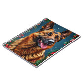 Hund mit Weihnachtsdekoration Notizblock (Linke Seite)