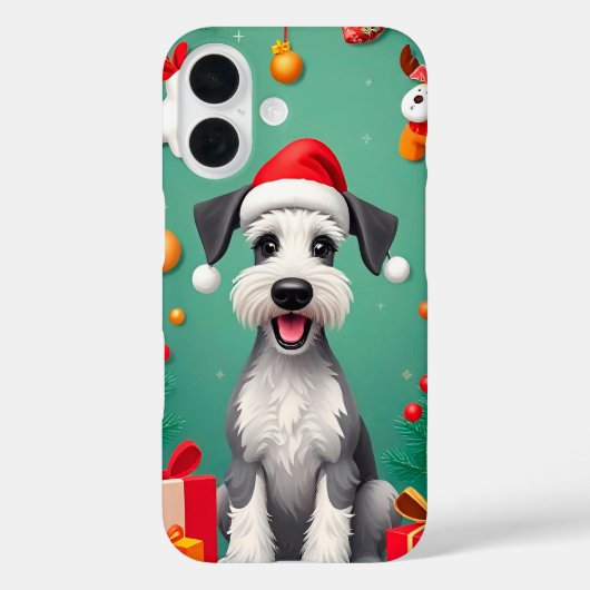 Hund mit Weihnachtsmannmütze lächeln Case-Mate iPhone Hülle (Rückseite)