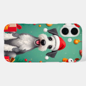Hund mit Weihnachtsmannmütze lächeln Case-Mate iPhone Hülle (Rückseite (Horizontal))