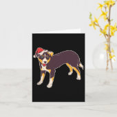 Hund mit Weihnachtsmannmütze - Weihnachten Karte (Gelbe Blume)