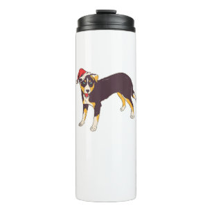 Hund mit Weihnachtsmannmütze - Weihnachten Thermosbecher