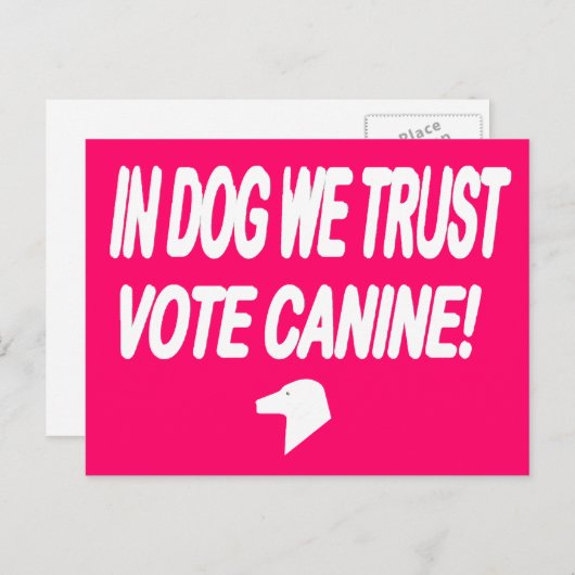 Hund mit weißem Text abstimmen Postkarte (Vorne/Hinten)