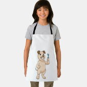 Hund mit Zahnbürste Schürze (Insitu)