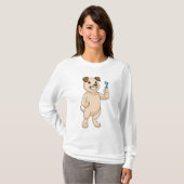Hund mit Zahnbürste T-Shirt (Vorne ganz)