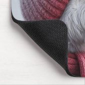 Hund mit Zunge am gefrorenen Loch Mousepad (Ecke)