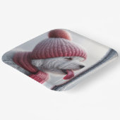 Hund mit Zunge auf gefrorenem Fahnepol Pappteller (Gewinkelt)