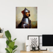 Hund Mittelalter Ritter Poster (Heimbüro)