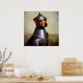 Hund Mittelalter Ritter Poster (Küche)