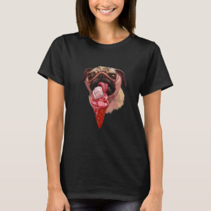 Hund Mops Eiscreme isst Süß 2 T-Shirt