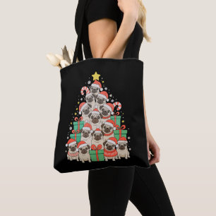 Hund Mops Weihnachtsbaum Weihnachten Vater Mutter  Tasche
