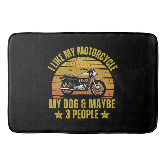 Hund Motorrad Badematte (Vorderseite)