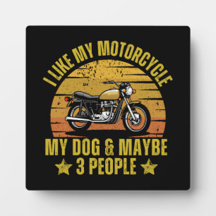 Hund Motorrad Fotoplatte