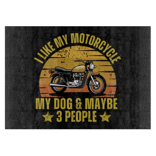 Hund Motorrad Schneidebrett (Vorderseite)