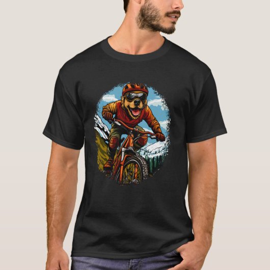 Hund Mountainbiker T-Shirt (Vorderseite)