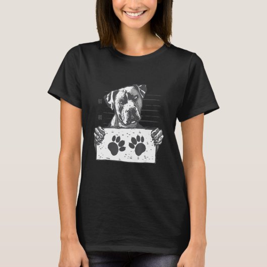 Hund Mugshot Gefängnis T-Shirt (Vorderseite)