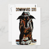 Hund nach unten postkarte (Vorne/Hinten)