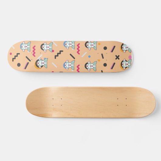 Hund Nahtloses Muster Vector Skateboard (Horizontal)