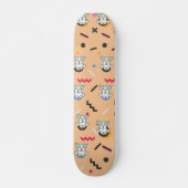 Hund Nahtloses Muster Vector Skateboard (Vorne)