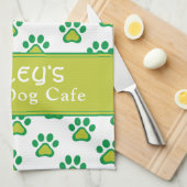 Hund Name Lucky Dog Cafe Custom St. Patricks Day Geschirrtuch (Viertel Falte)