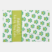 Hund Name Lucky Dog Cafe Custom St. Patricks Day Geschirrtuch (Horizontal)