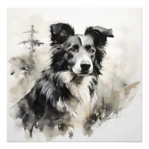 Hund Natur Tuschmalerei Fotodruck