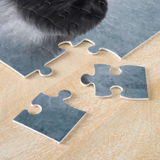 Hund Neufundland im roten Hut von Weihnachtsmann Puzzle (Seite)