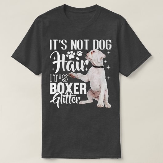 Hund nicht seinen Glitzer White Boxer Dog 1 T-Shirt (Design vorne)