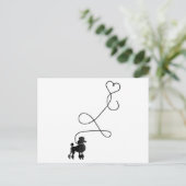 Hund Niedlich Poodle Herz Postkarte (Stehend Vorderseite)