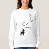 Hund Niedlich Poodle Herz Sweatshirt (Vorderseite)
