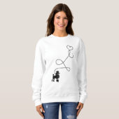 Hund Niedlich Poodle Herz Sweatshirt (Vorne ganz)