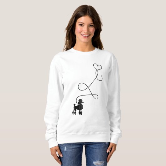 Hund Niedlich Poodle Herz Sweatshirt (Vorne ganz)