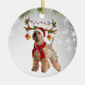 Hund Niedlich Wheaten Terrier Reindee Tier Welpent Keramik Ornament (Vorne)