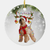 Hund Niedlich Wheaten Terrier Reindee Tier Welpent Keramik Ornament (Hinten)