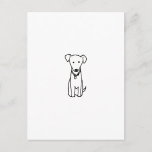 Hund - niedliche lustige Linie zeichnend Art Logo  Postkarte