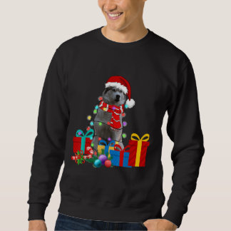 Hund Niedliche Welpe Xmas Pajama Weihnachtsbeleuch Sweatshirt