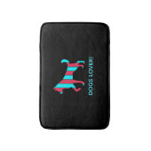 Hund - Niedlicher Haustier Pop Art, blau & rot Abs Badematte (Vorderseite Vertikal)