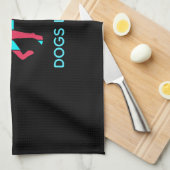 Hund - Niedlicher Haustier Pop Art, blau & rot Abs Geschirrtuch (Viertel Falte)