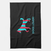 Hund - Niedlicher Haustier Pop Art, blau & rot Abs Geschirrtuch (Vertikal)