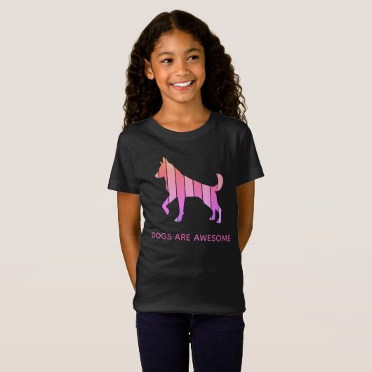 Hund - Niedlicher Haustier Pop Art, rosa Abstrakte T-Shirt (Vorne ganz)