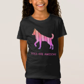 Hund - Niedlicher Haustier Pop Art, rosa Abstrakte T-Shirt (Vorderseite)